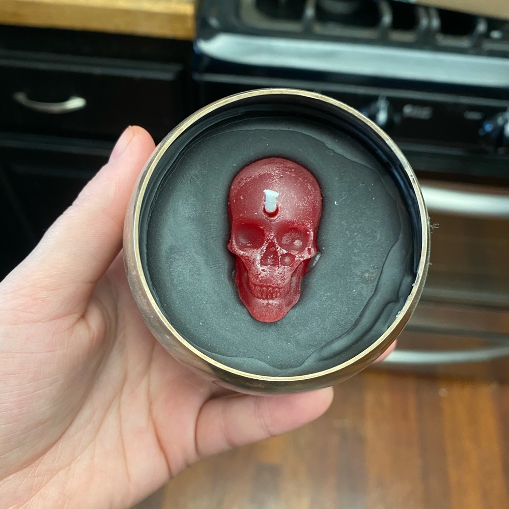 Handmade skull candle